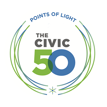 Logo of Points of Light Civic 50, awarded to Blue Cross for 50 most community-focused companies in the US Logo of Points of Light Civic 50, awarded to Blue Cross for 50 most community-focused companies in the US