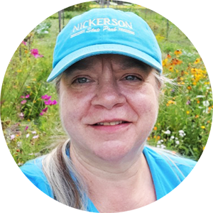 Dawna Reske, pricing senior analyst for Blue Cross, with quote about enjoying her time spent outdoors contributing to the company garden Dawna Reske, pricing senior analyst for Blue Cross, with quote about enjoying her time spent outdoors contributing to the company garden